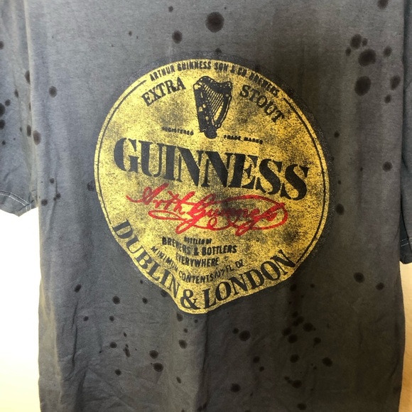 Guinness Shirt Dark Gray Short Sleeve Graphic Tee size L - Picture 3 of 10